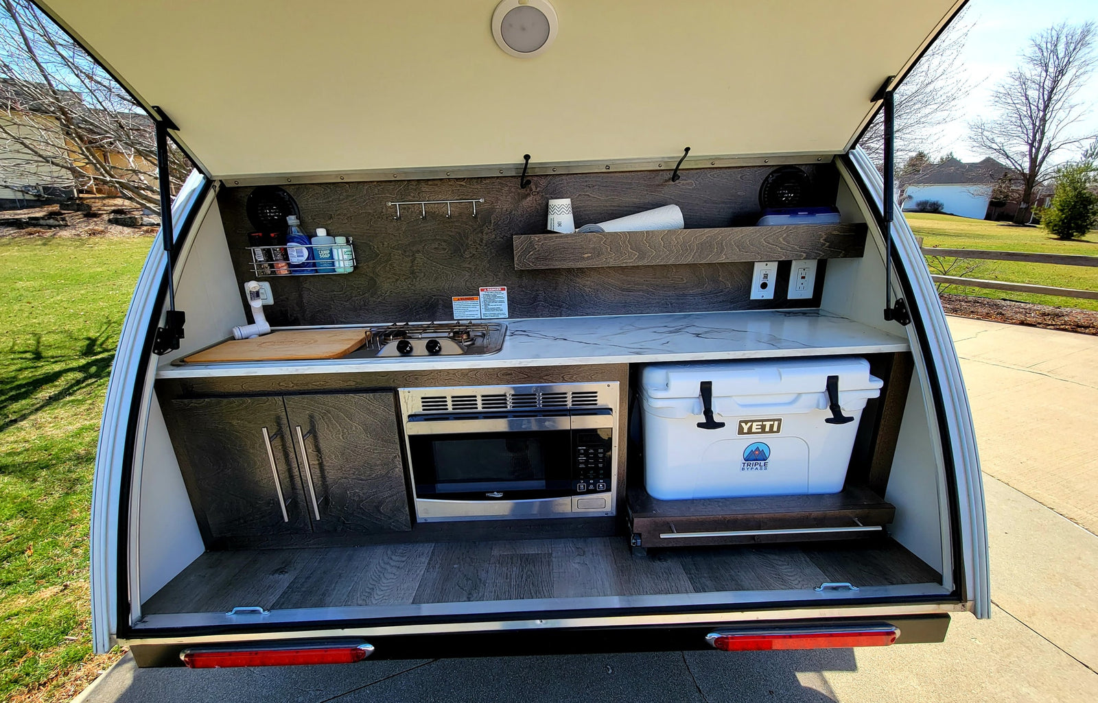 dark wood cabinets