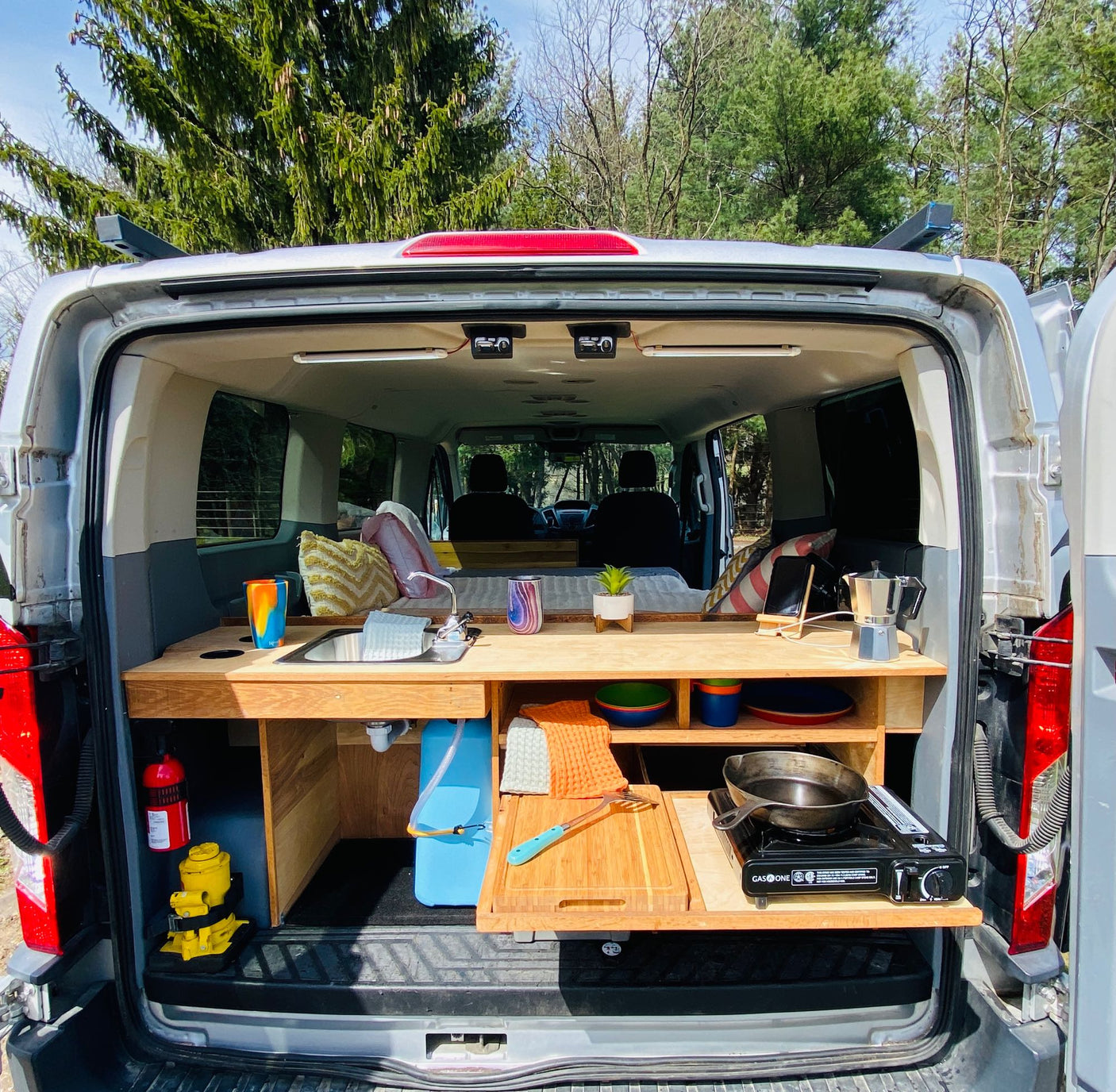 parked in a sunny
