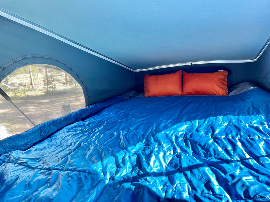 ready for an RV rental adventure.|Inside an RV rental: light-colored passenger seats