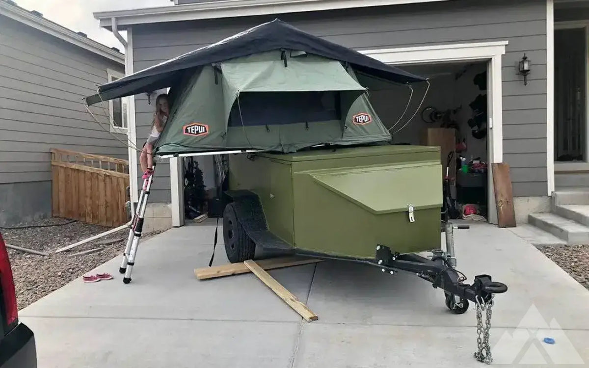Custom trailer with tepui rooftop tent — used overland trailer for sale in Castle Rock, CO — photo 1