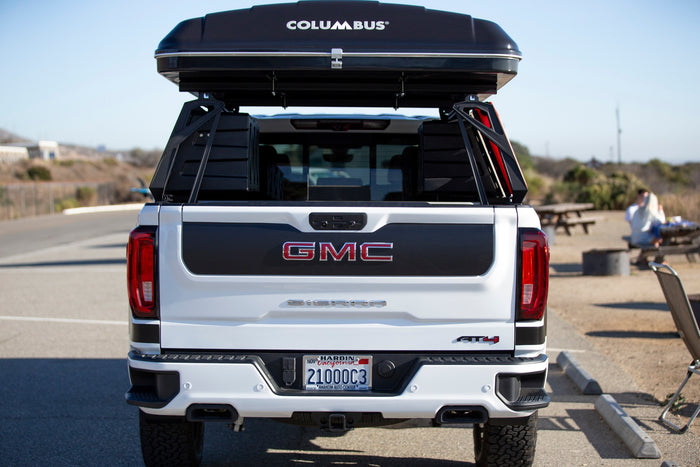 perfect for an adventurous RV rental.|RV rental tailgate with integrated Kicker sound system