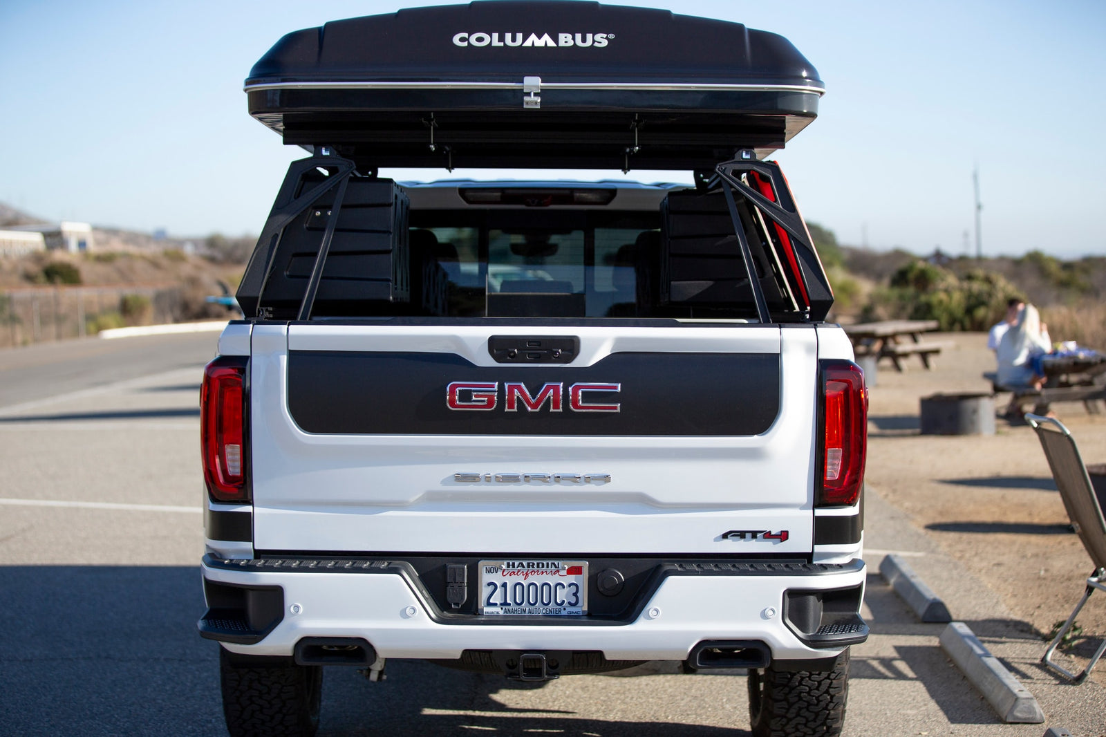 perfect for an adventurous RV rental.|RV rental tailgate with integrated Kicker sound system