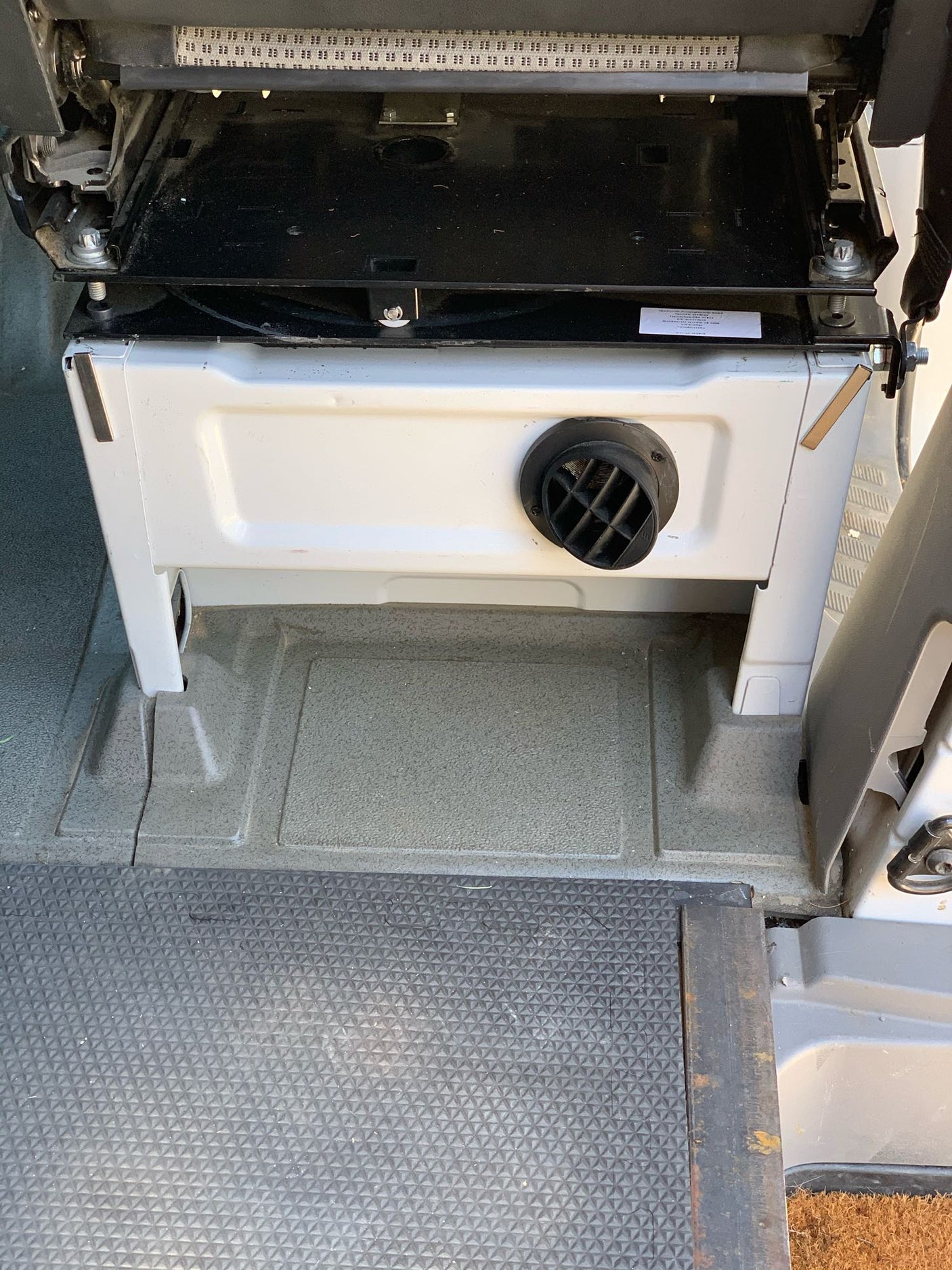 and blue cabinets. Ready for your adventure.|Inside an RV rental van conversion: a cozy kitchen with sink