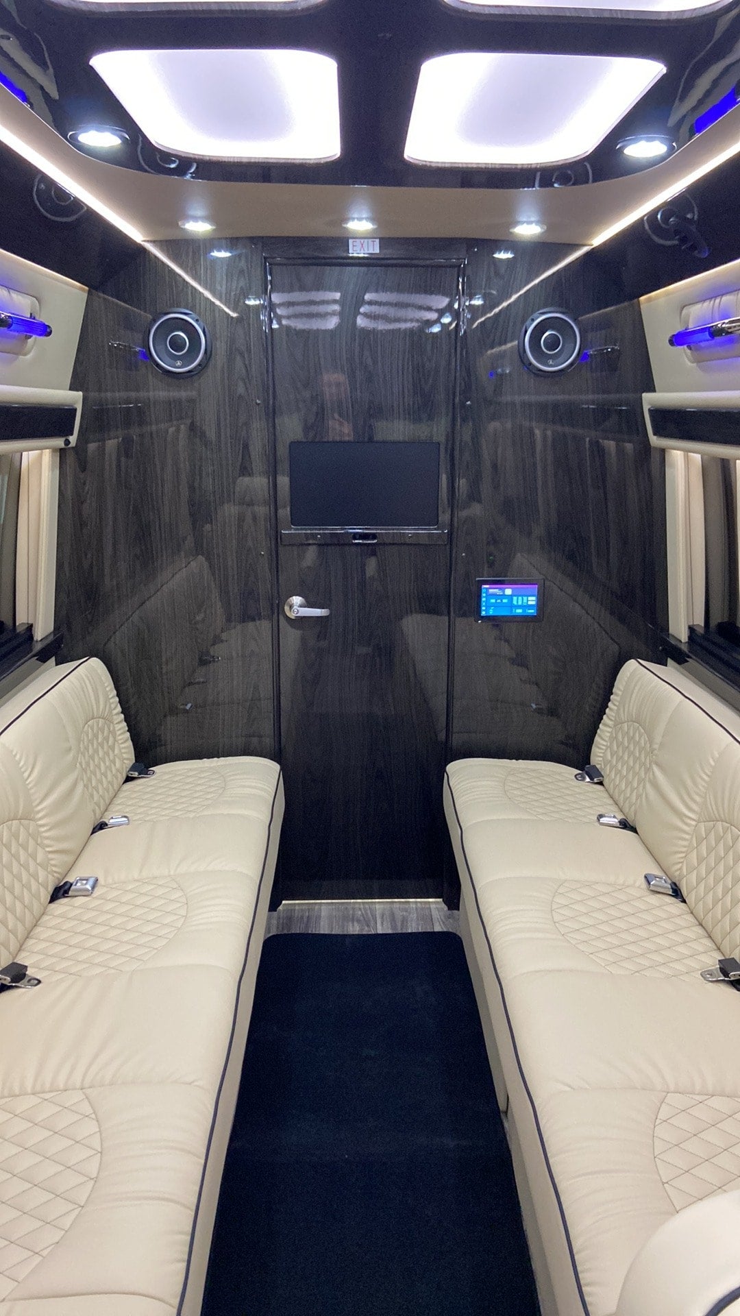 showcasing cream leather seating
