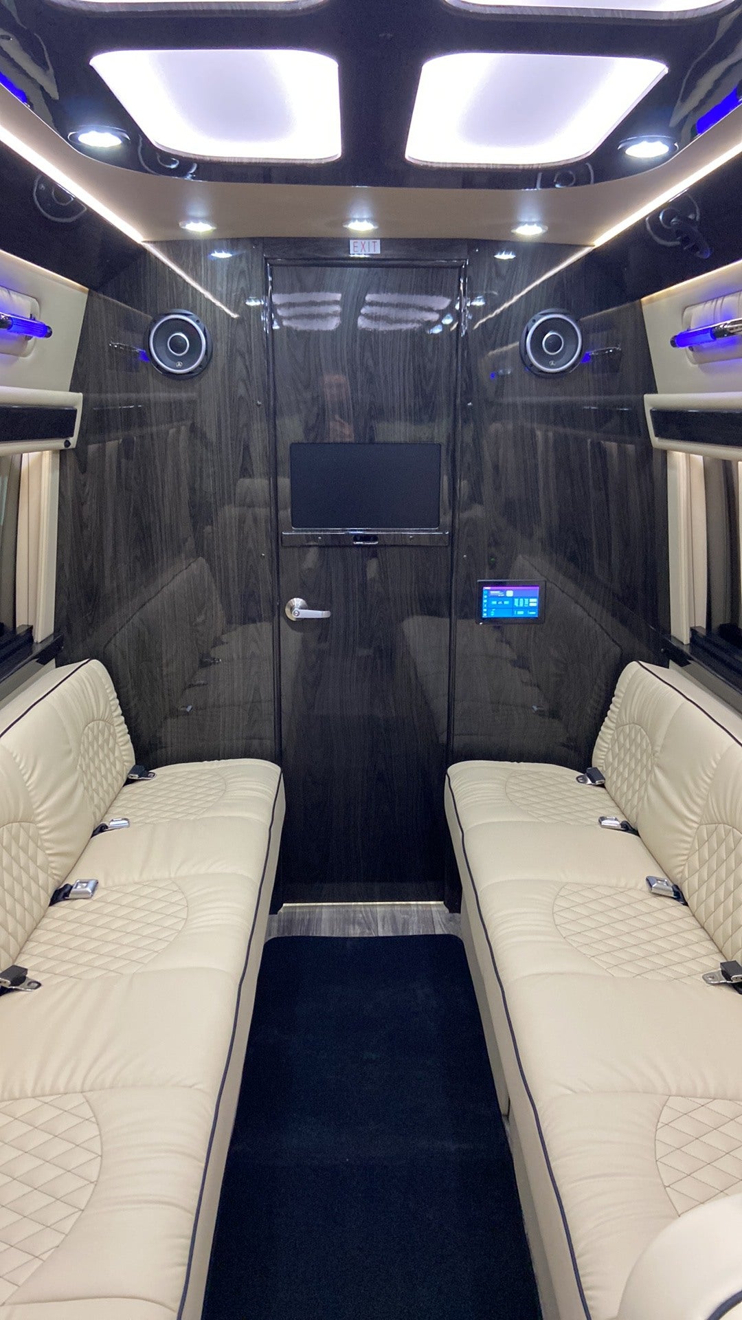 showcasing cream leather seating
