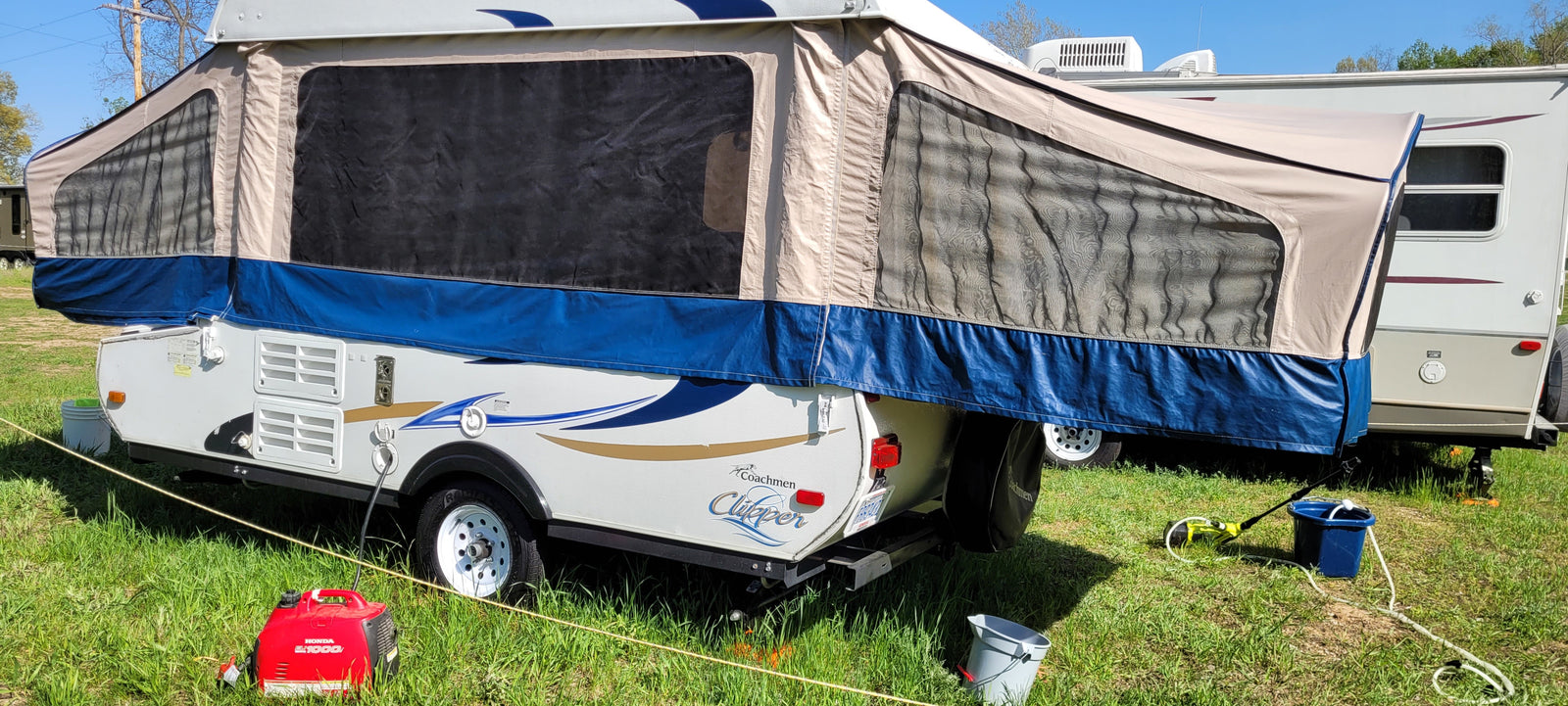 set up with awning