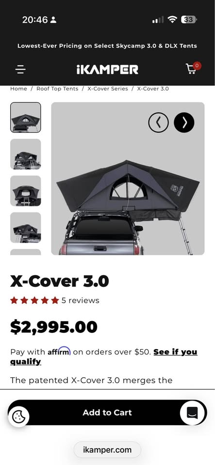 Ikamper X Cover 3.0 roof top tent in Marana, AZ (photo 2) — photo 2