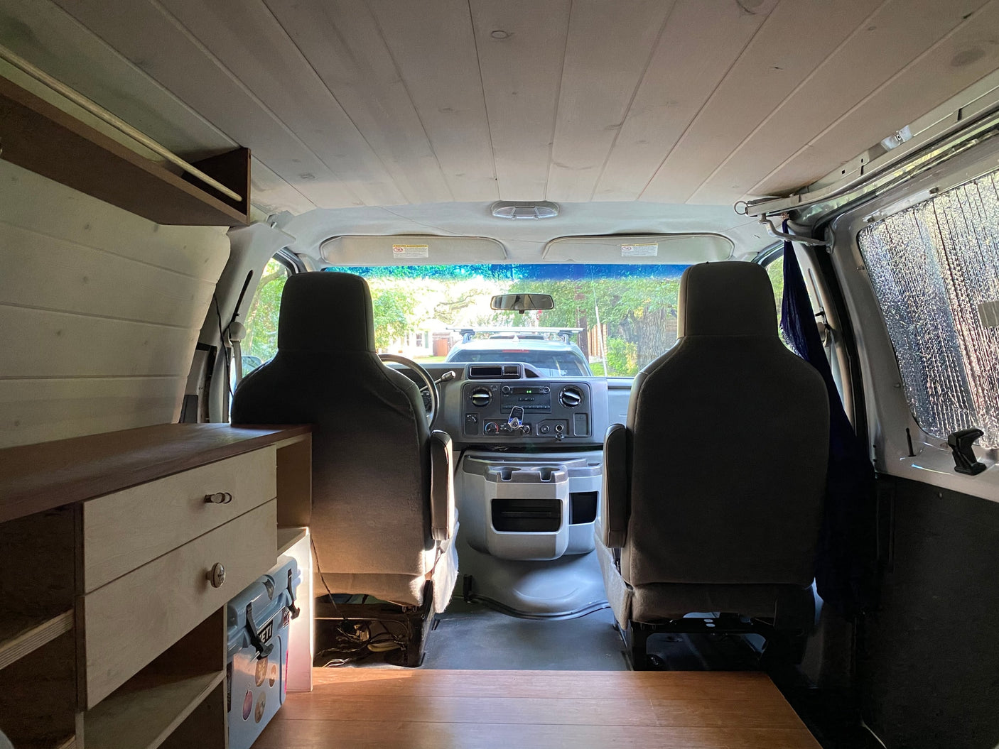 custom storage with a Yeti cooler