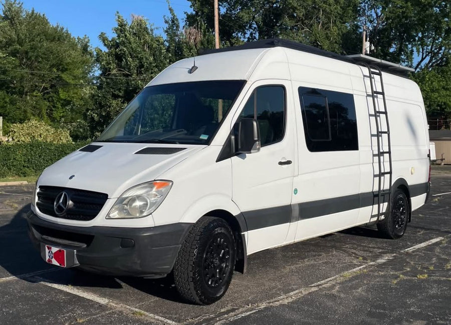 White Mercedes Sprinter camper van for RV rental