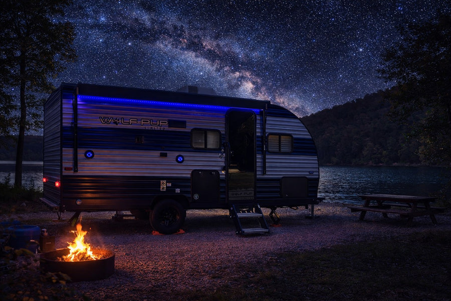 with a warm campfire