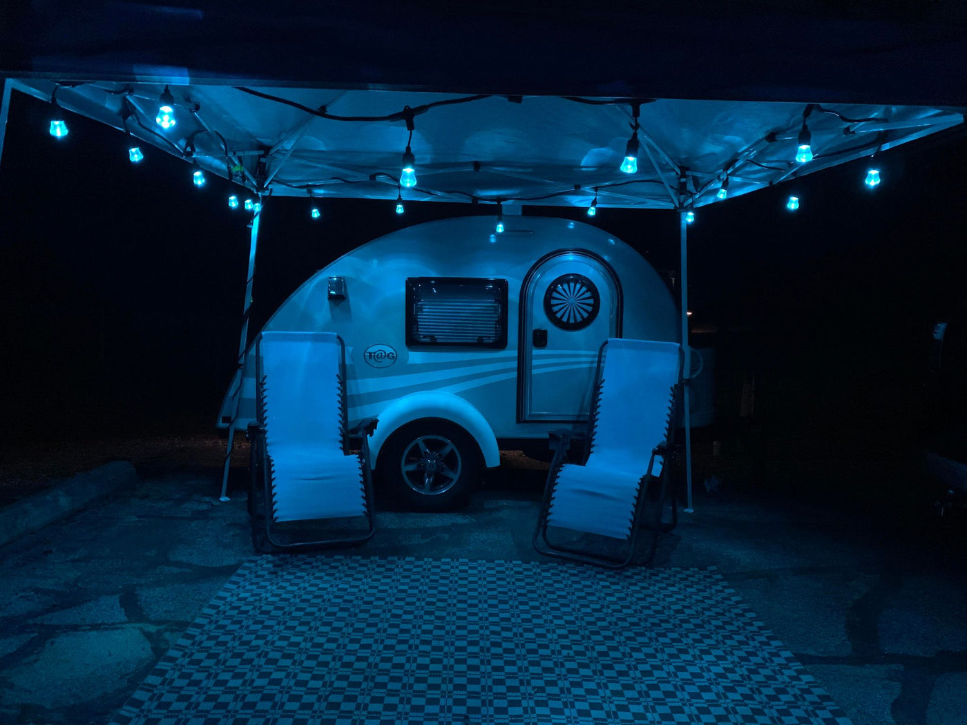 blue lighted canopy — photo 2
