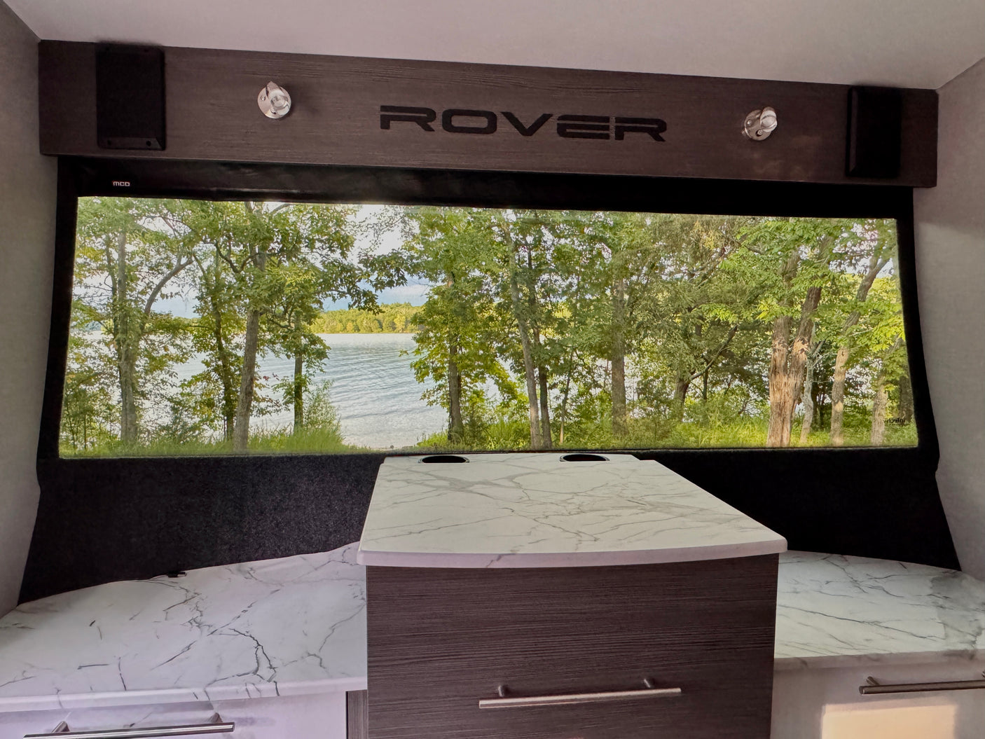 and diamond plate storage.|This teardrop RV rental