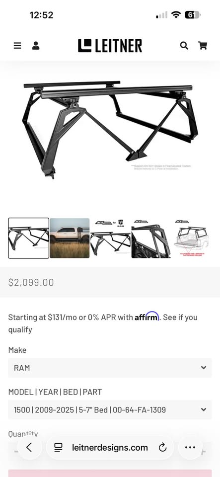 Leitner Active Cargo System / Bed Rack - 2019 - current Ram 1500 - no accessories in Vancouver, WA (photo 6) — photo 6