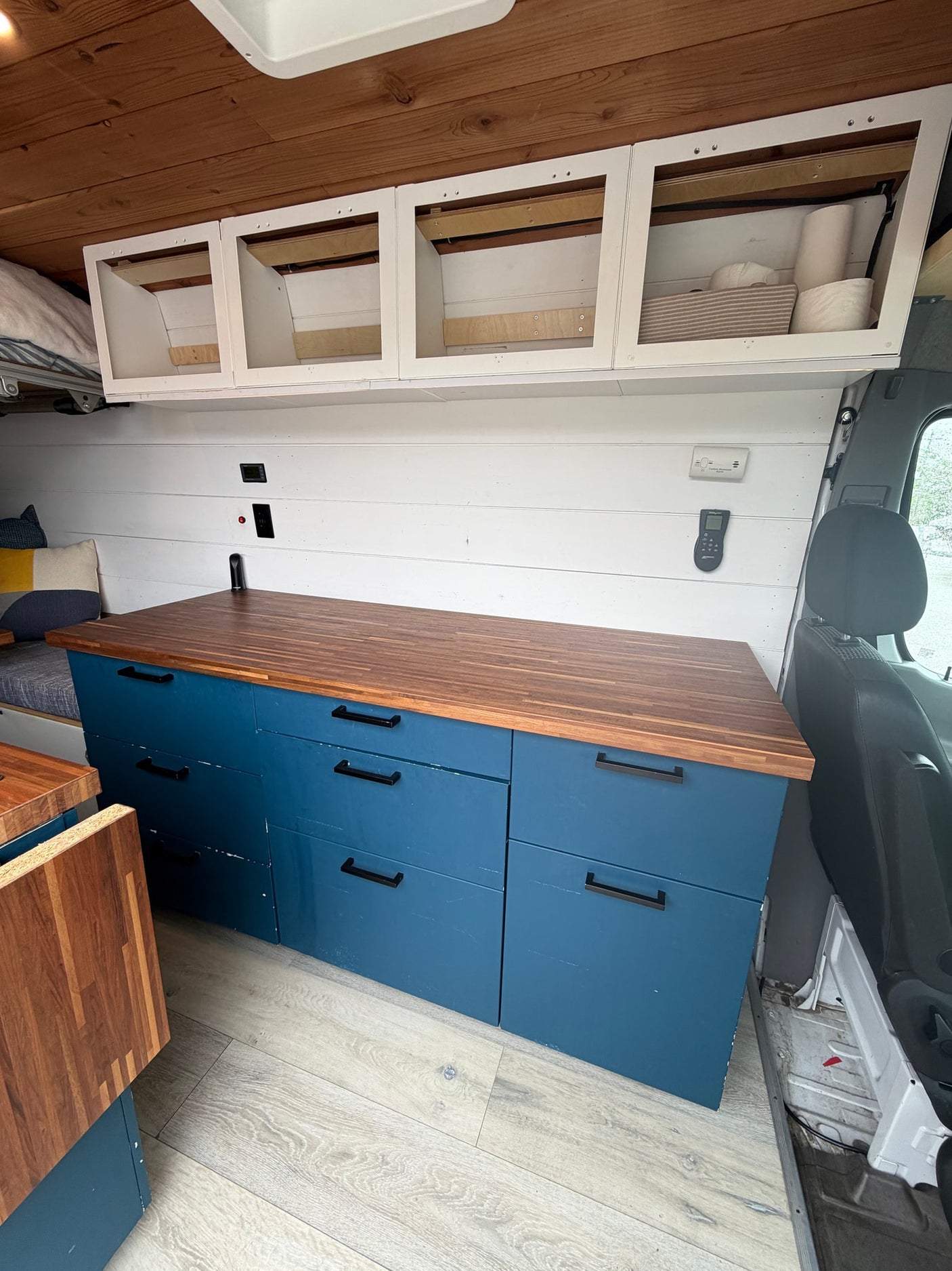 wood-plank ceiling