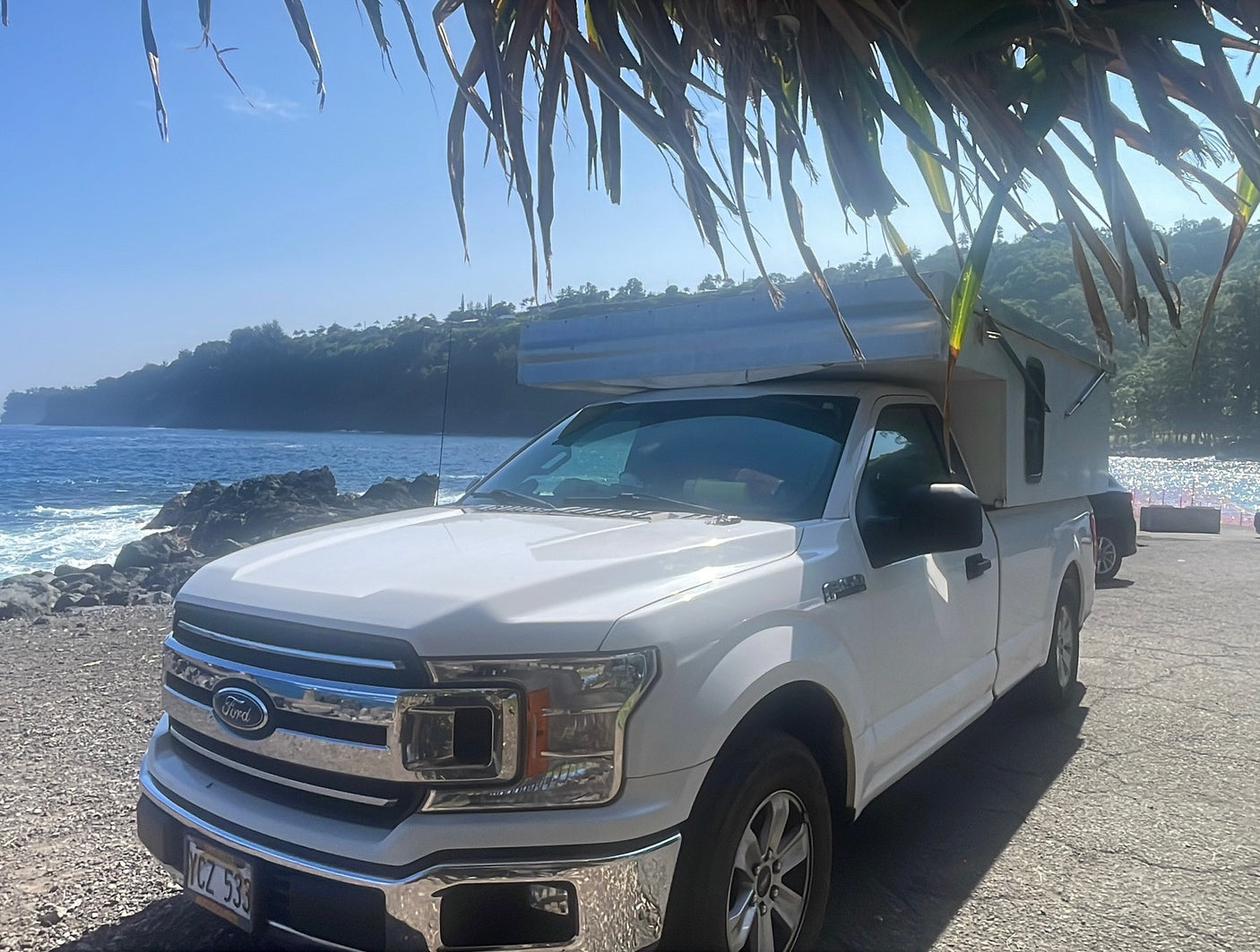 parked on a paved driveway in Hawaii