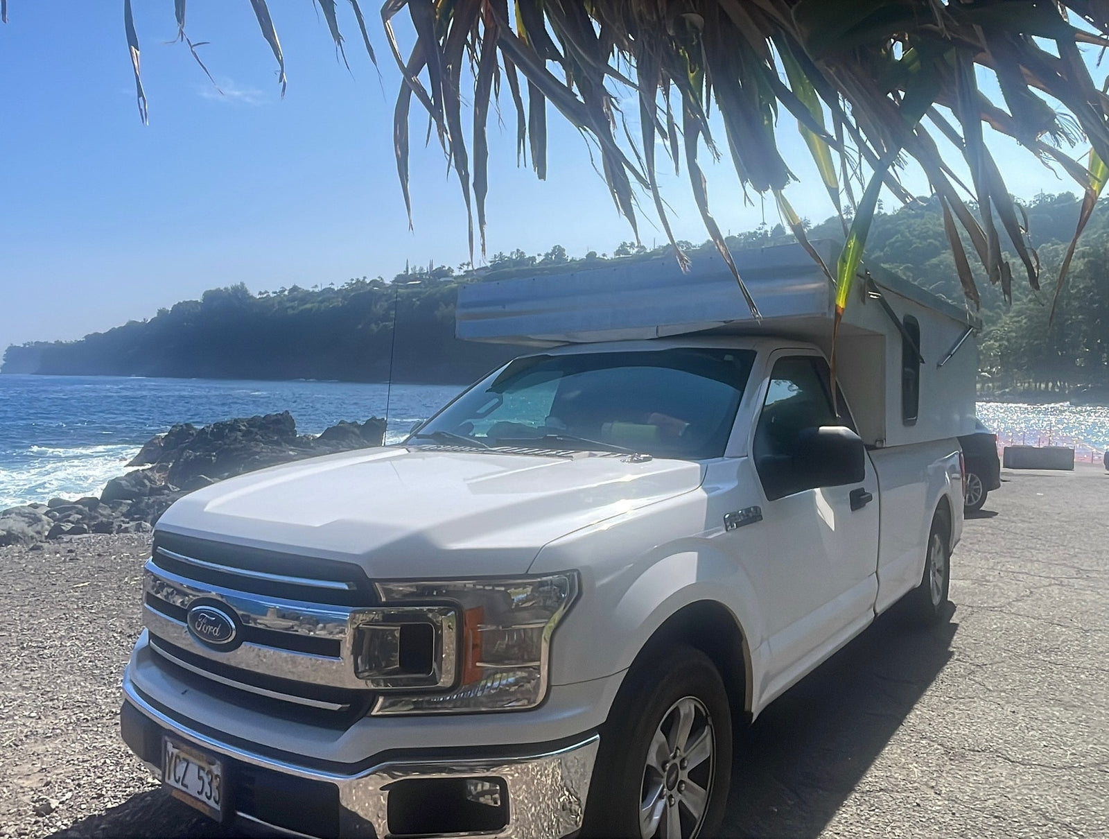 parked on a paved driveway in Hawaii