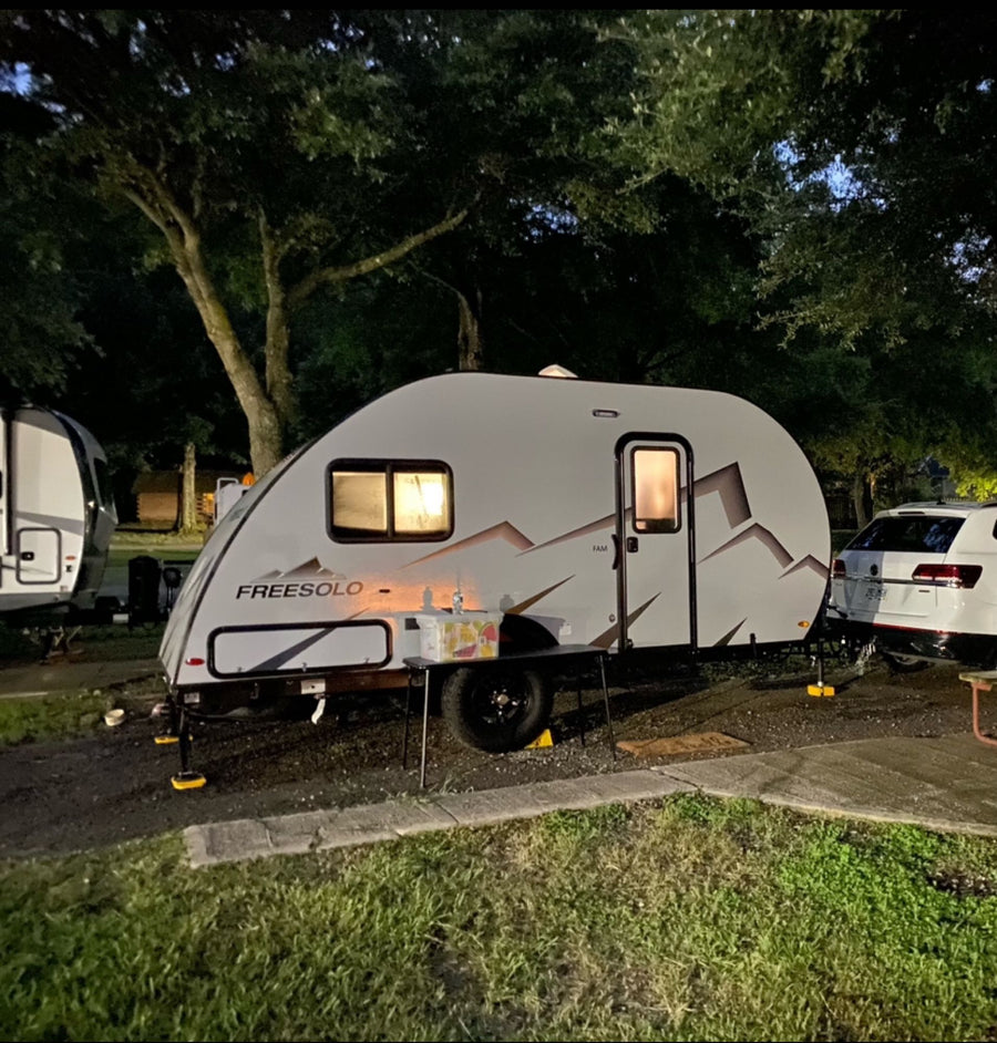 ready for your outdoor adventure.|Cozy night at the campsite with our rv rental