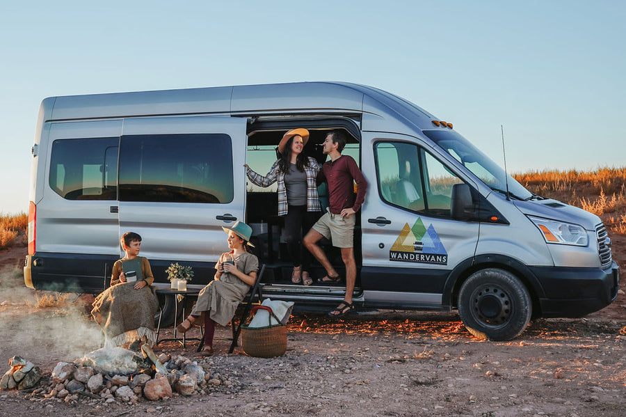 A family enjoys their WanderVans RV rental
