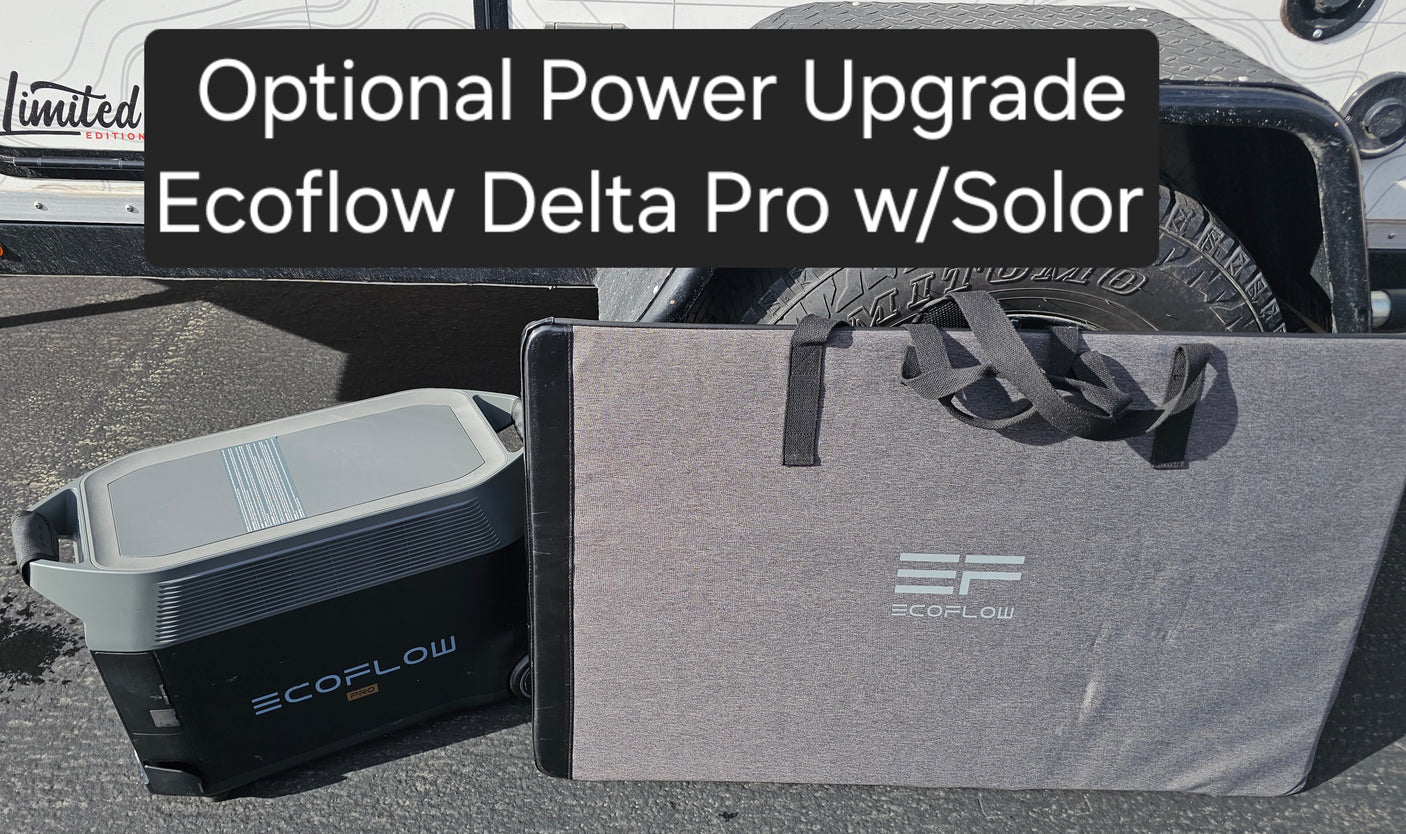 Upgrade your RV rental with optional portable power! Ecoflow Delta Pro & solar panel for reliable off-grid energy on the go.