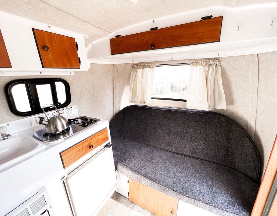 nestled in a quiet forest campsite