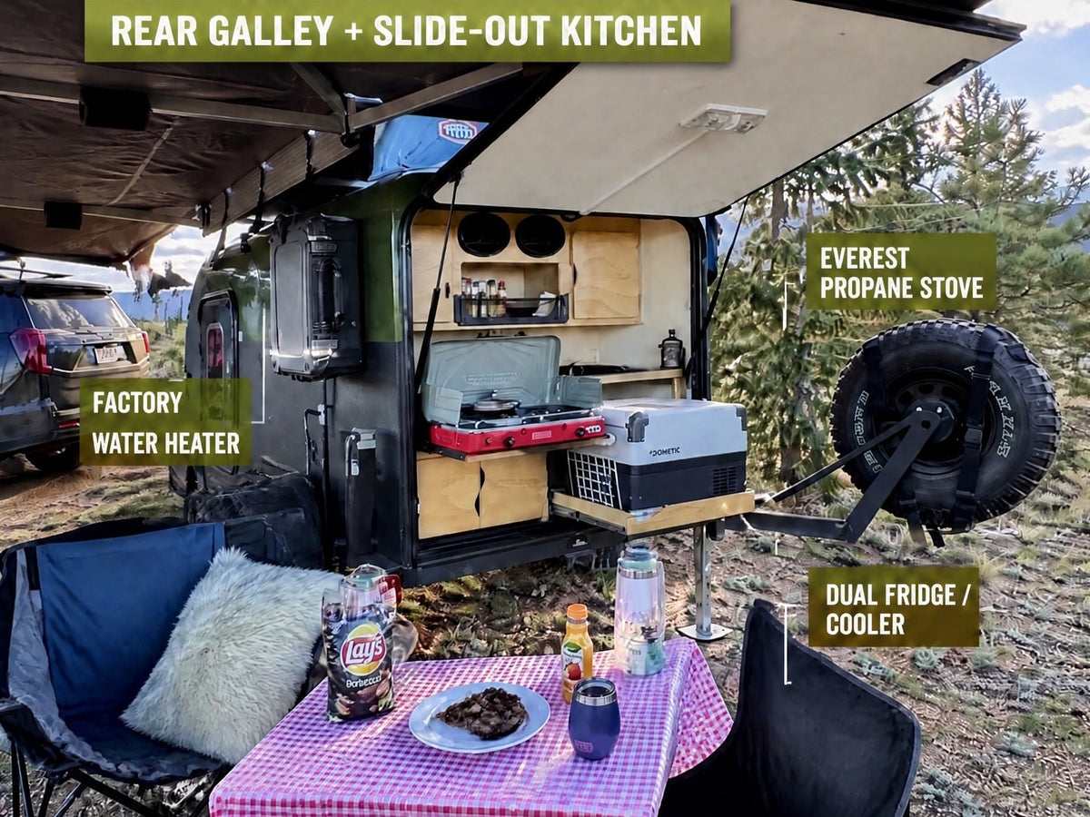 and rooftop tent for adventure.|This off-road teardrop trailer — photo 3