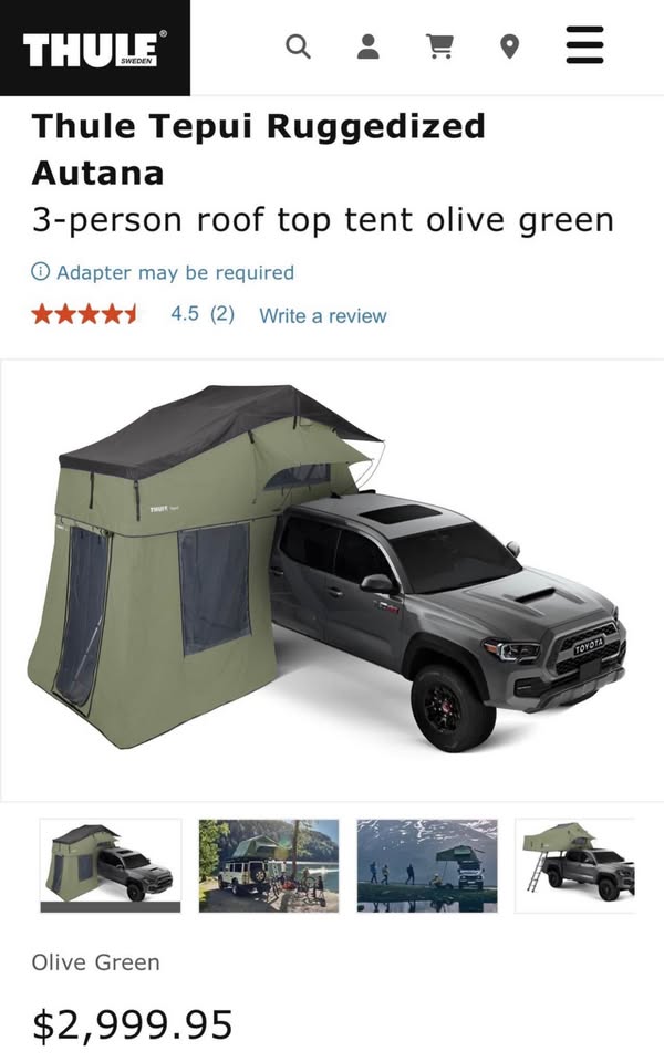 Thule Rooftop Tent in Encinitas, CA (photo 2) — photo 2