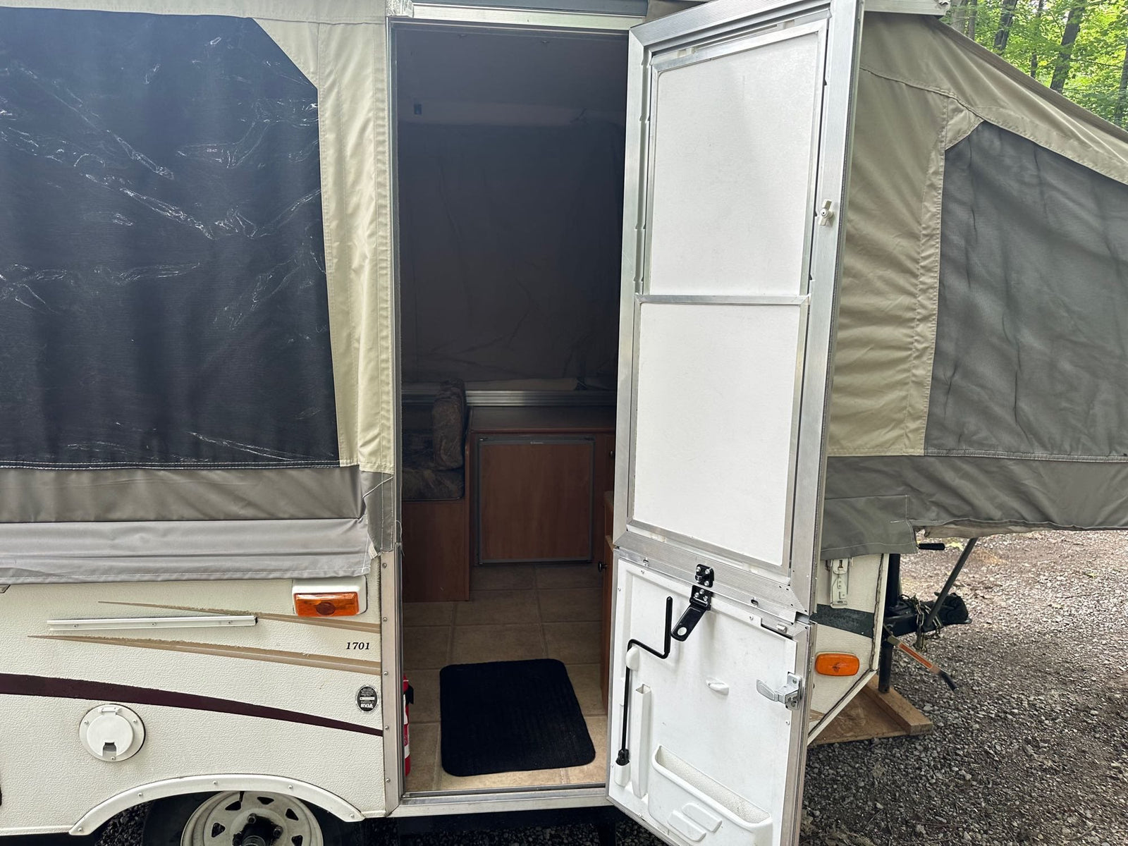 a compact travel trailer