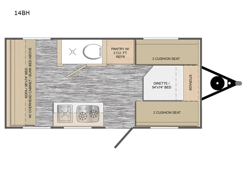 perfect for comfortable travel.|Cozy RV rental interior featuring bunk beds — photo 10