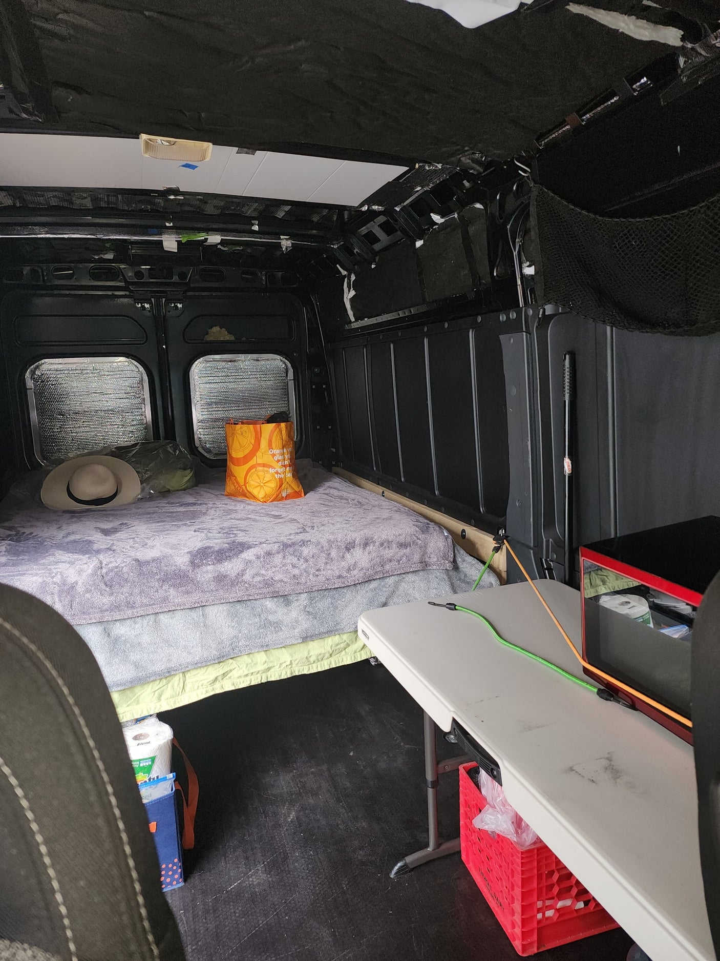 under-bed storage crates with supplies
