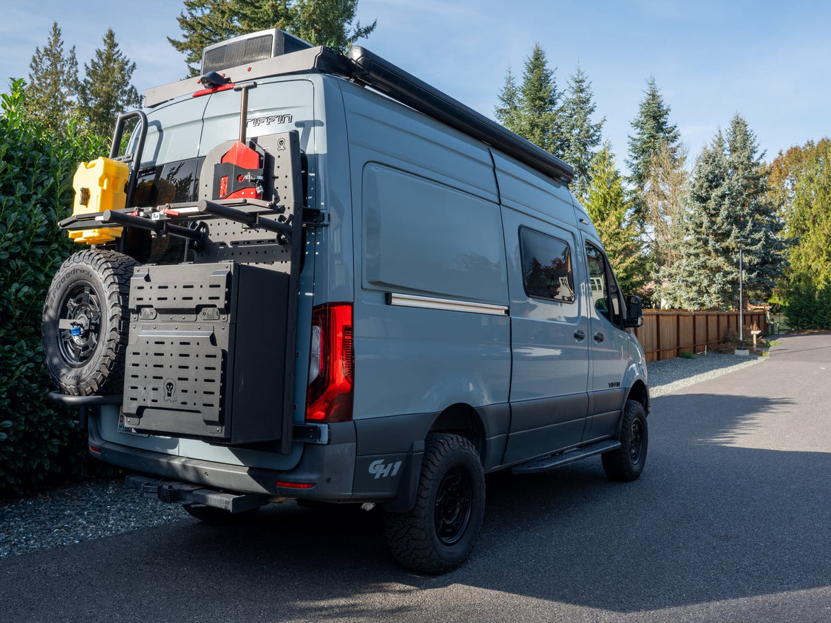 ideal for RV rental.|Rear of an RV rental van featuring a mounted spare tire — photo 4