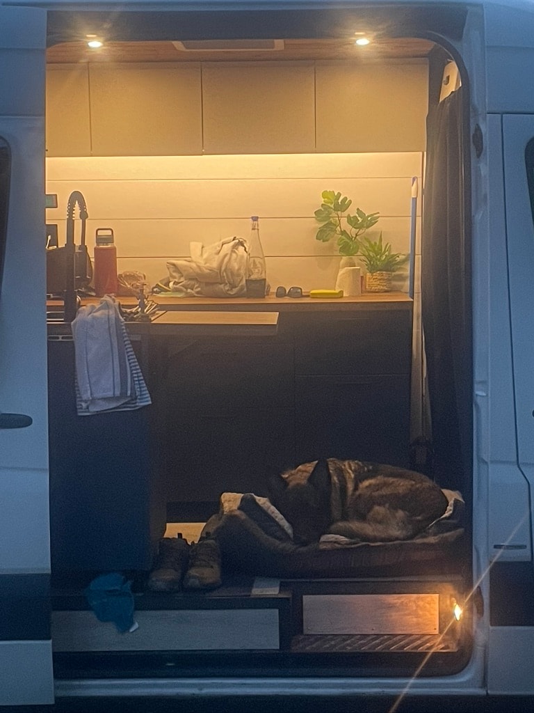 featuring a portable stove