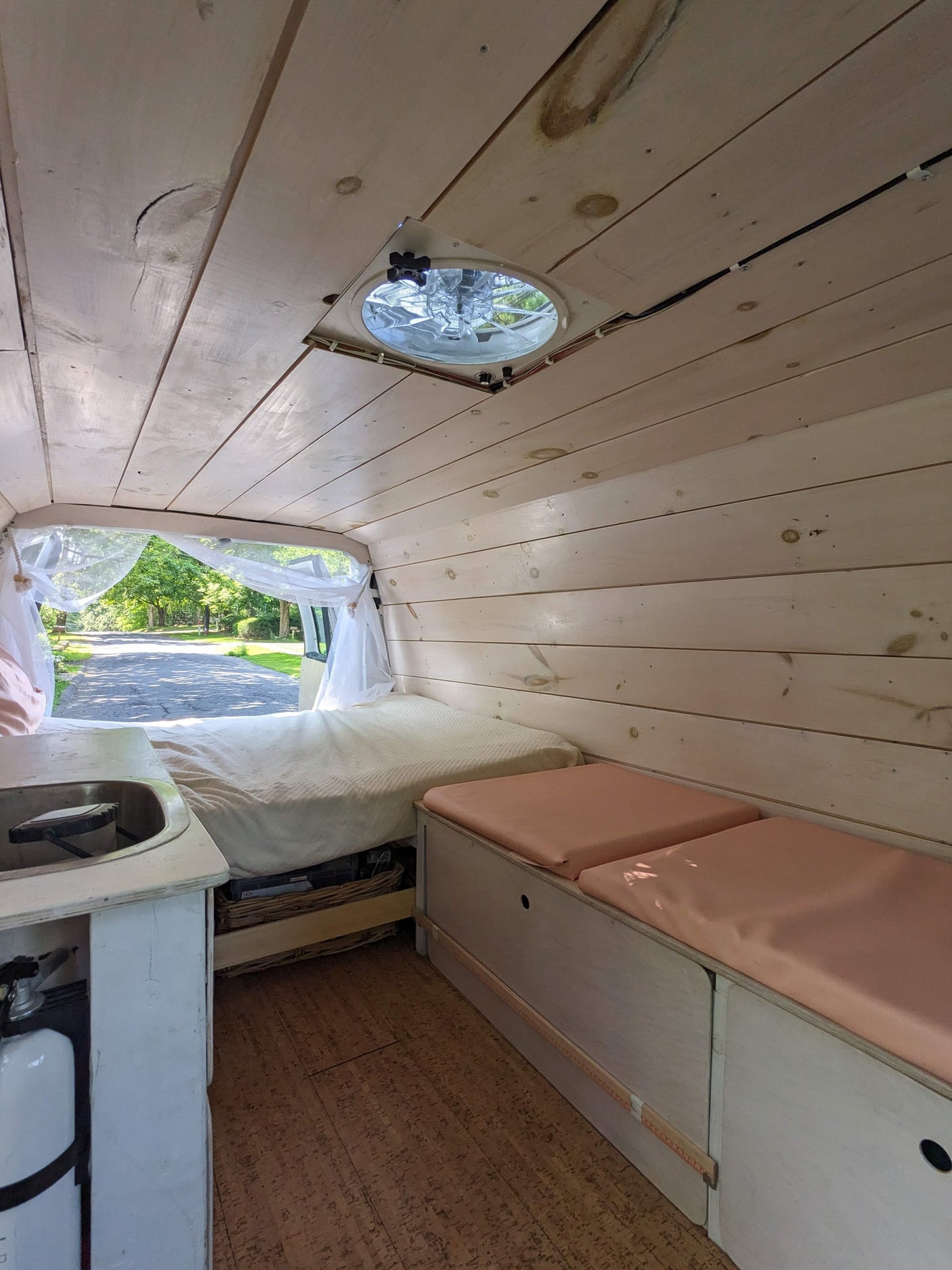 Cozy n cute 2014 Ford Econoline - sink, solar power, wood paneling