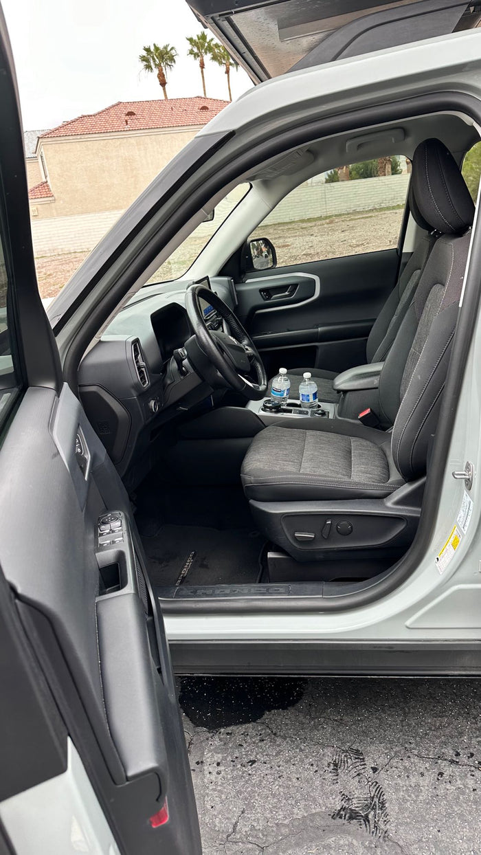 perfect for an RV rental adventure.|Ford Bronco Sport SUV interior: driver's view