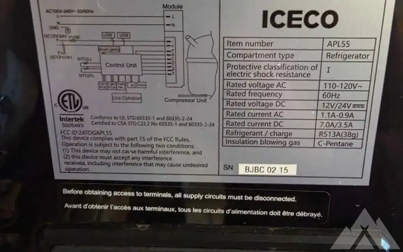 ICECO APL55 Dual‐Zone 12V/AC Portable Fridge — used coolers & fridges for sale (photo 5) — photo 5