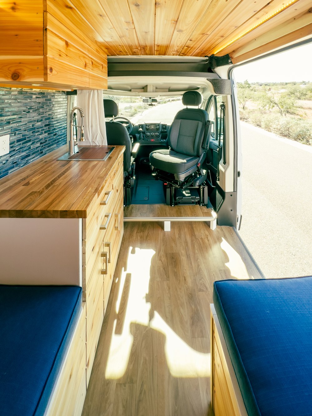 custom wood camper van