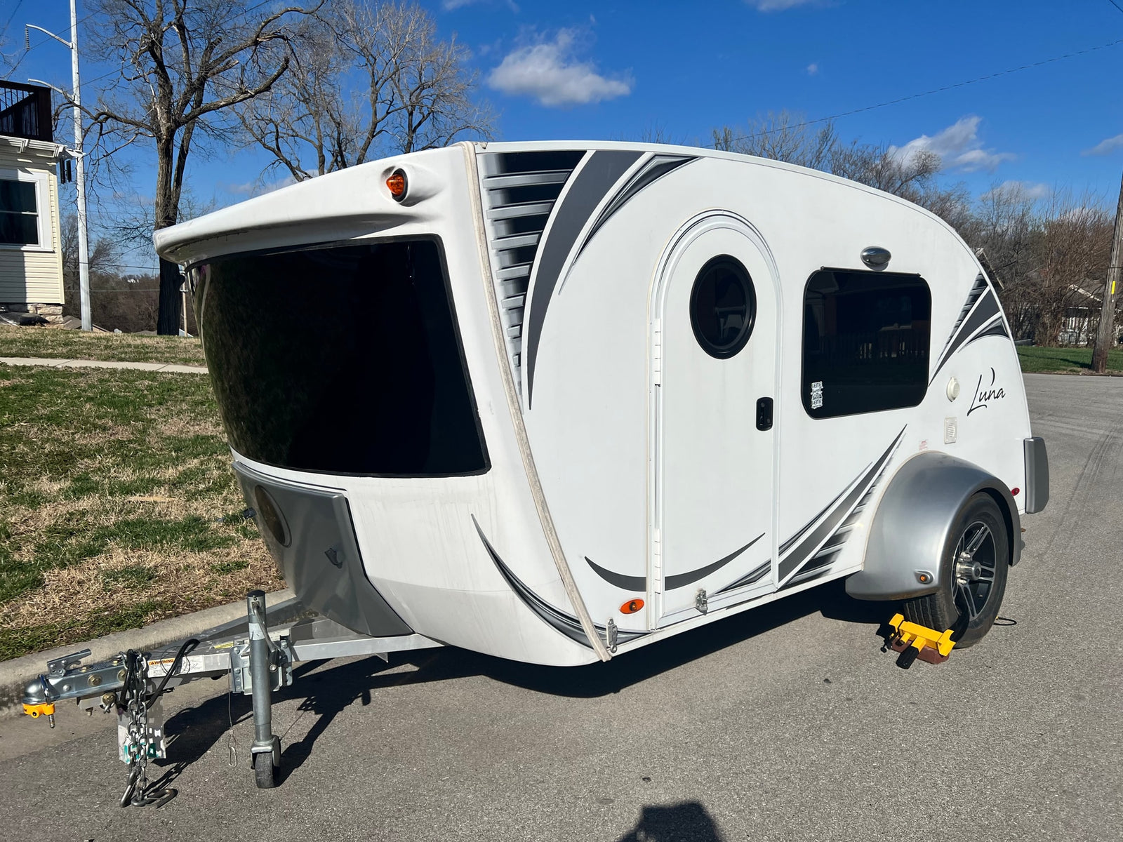 and clear blue sky views.|Woman relaxing in an RV rental