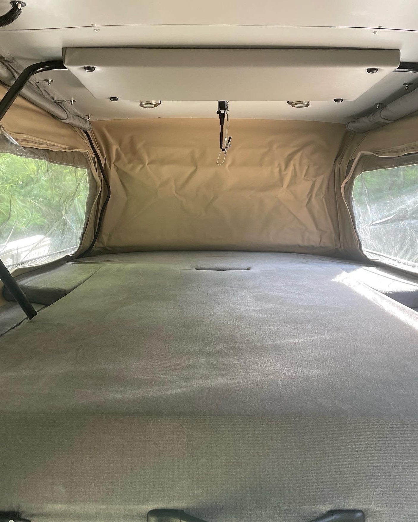 with its side awning out