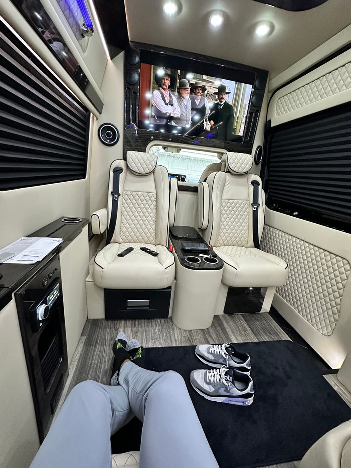 with its side door open revealing plush