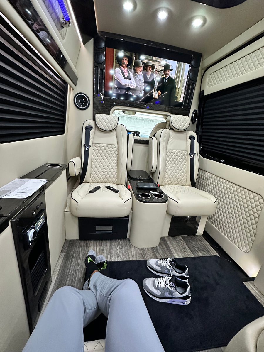 with its side door open revealing plush