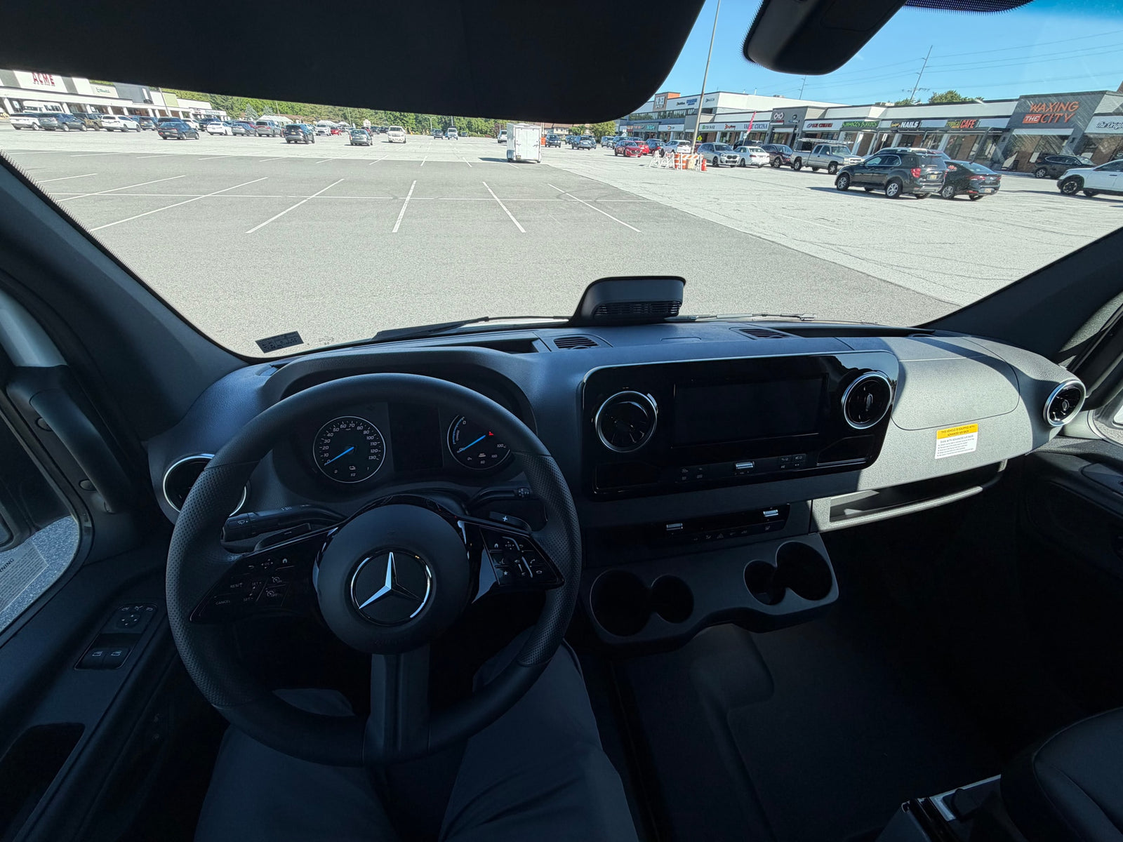 Inside a Mercedes rv rental van