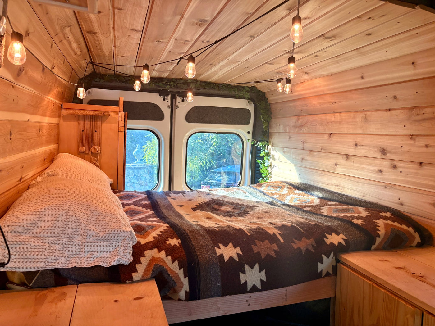 Cozy rv rental interior: wood walls — photo 1