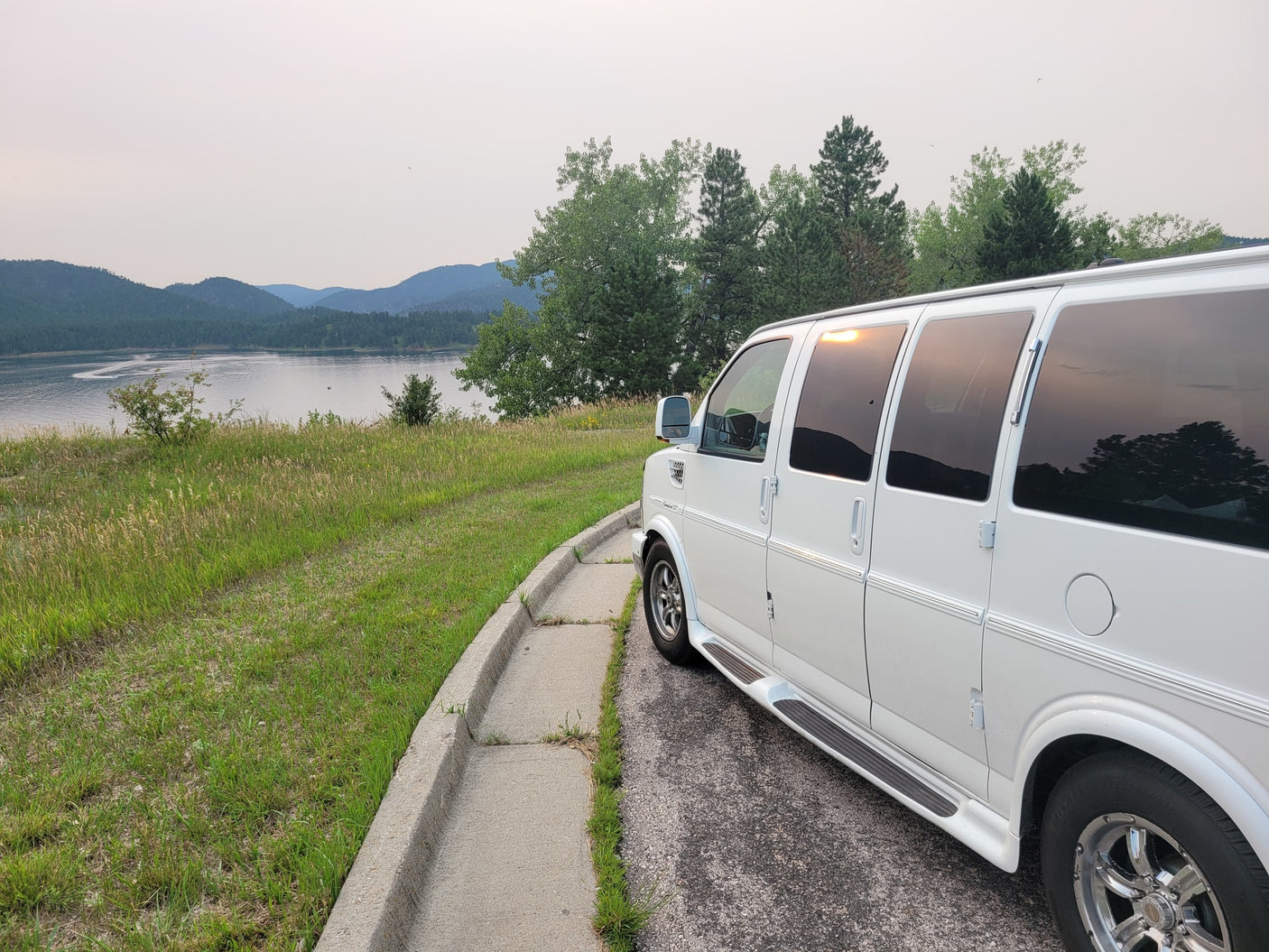 with plush tan leather seats and a full dashboard view