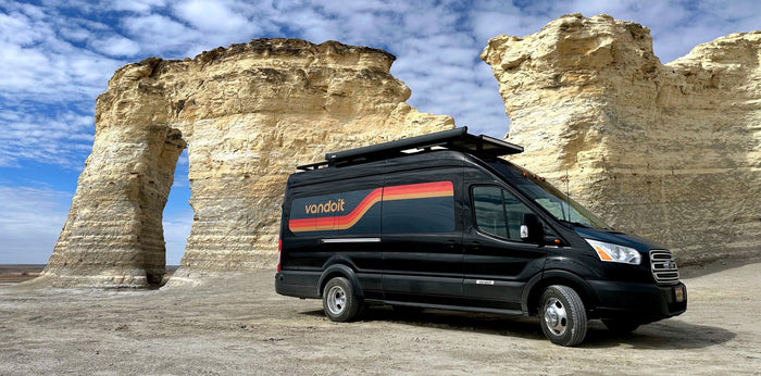 ready for adventure.|Black Vandoit camper van for RV rental