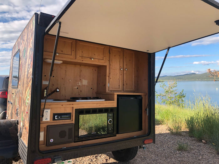 featuring a microwave