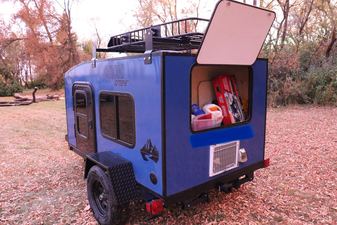 with its door open