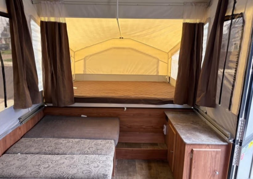 with a bed