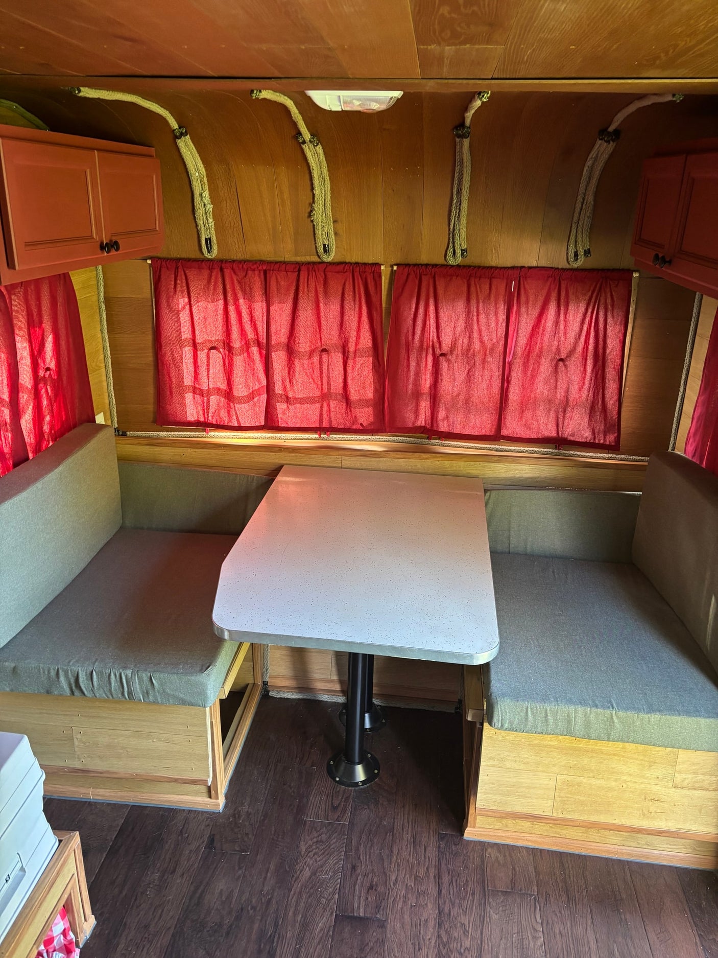 wood-paneled walls
