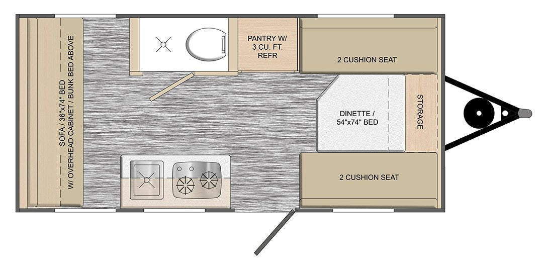 ideal for travelers.|This white Rove compact RV rental is parked on a driveway. It features nature decals — photo 4