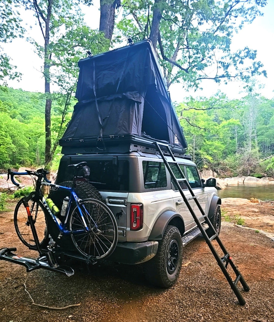 parked in a forest. Ideal for outdoor adventures