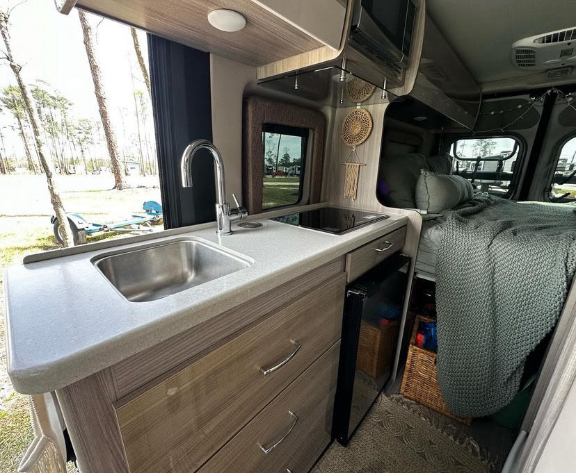 a functional kitchen with sink